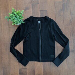 SOMMER RAY BLACK RIBBED ZIP UP WORKOUT JACKET